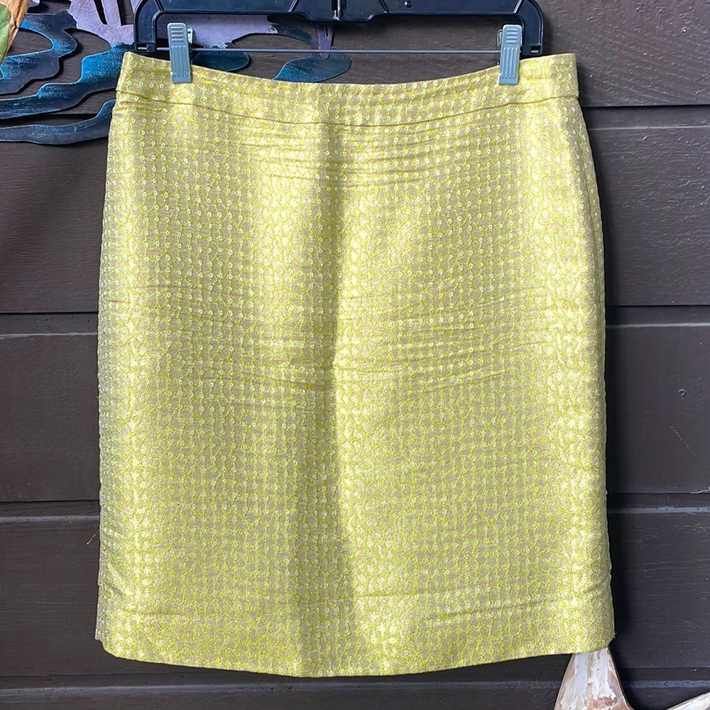 J Crew Gilded Jacquard Silk Skirt - Picture 2 of 8